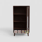 Dotwork Solid Sheesham Wood File Cabinet (Walnut Finish)